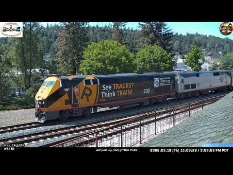 A5(16) WB California Zephyr 203 OLS and PVs Evelyn Henry, Warren Henry at Colfax CA on 2026.06.18