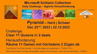 Solitaire Daily Challenges | Pyramid - Hard | Dec 22nd, 2023