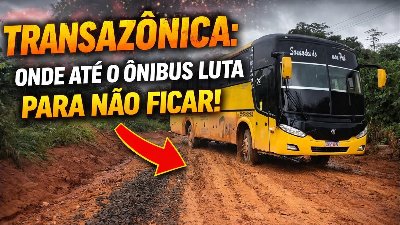 NA TRANSAMAZÔNICA É ASSIM: SE LADEIRA TÁ LISA ATÉ O ÔNIBUS SOFRE PRA SUBIR.”🚌💨