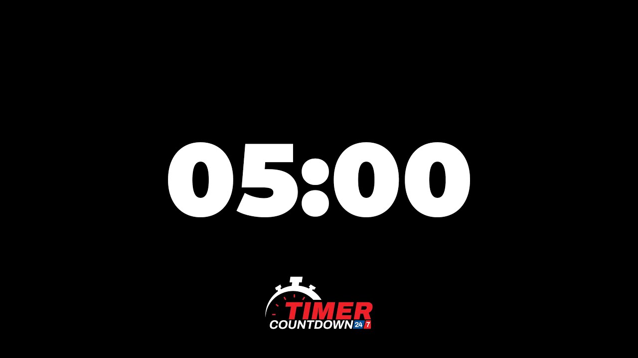 5-Minute Timer | Black Screen Countdown with Alarm - YouTube