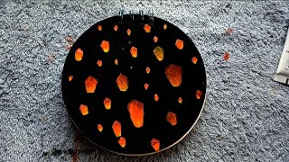 A Beautiful View Of The Lantern In The Night Sky. Painting Skills