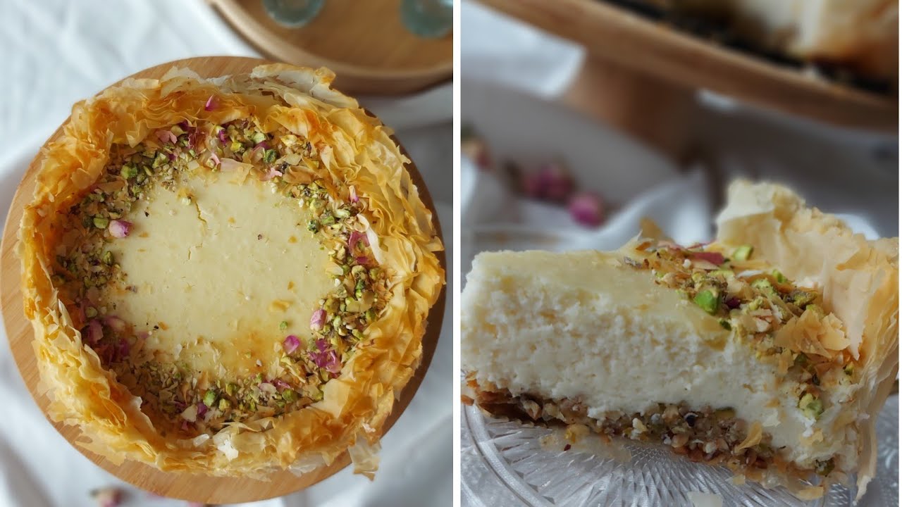 Baklava cheesecake Baklava cheesecake is een lekker maar eenvoudig dessert.😋👌. تشيز كيك البقلاوة