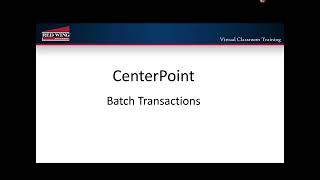 How to Batch Transactions for Posting Together in CenterPoint