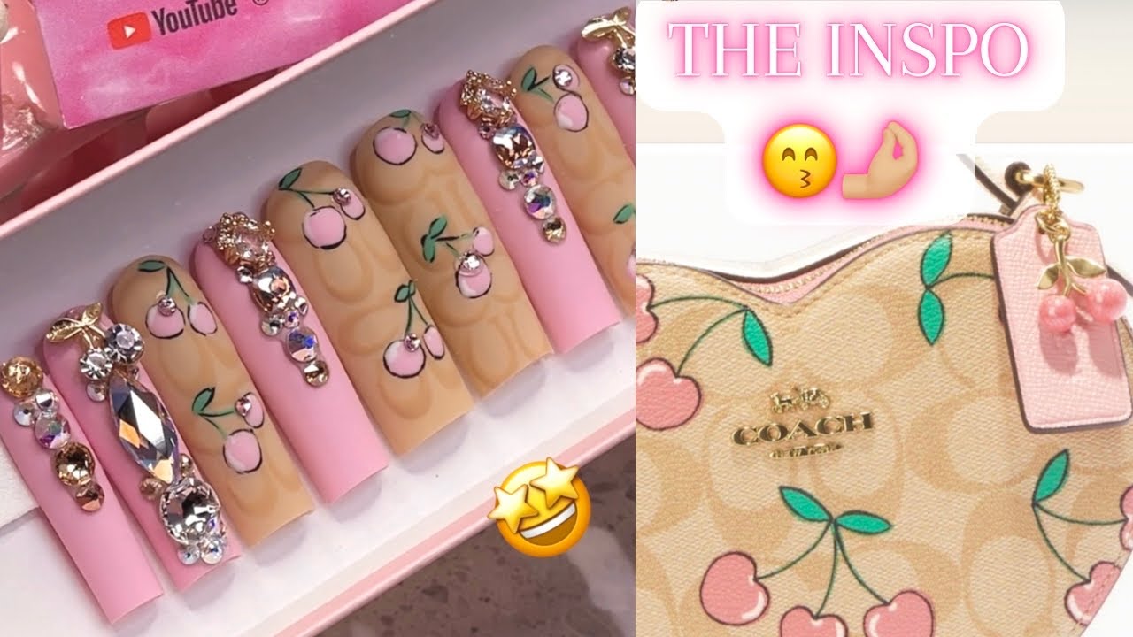 CUTE PURSE , MATCHING NAILS 💅🏼 💞 Using a COACH purse as inspo for nail