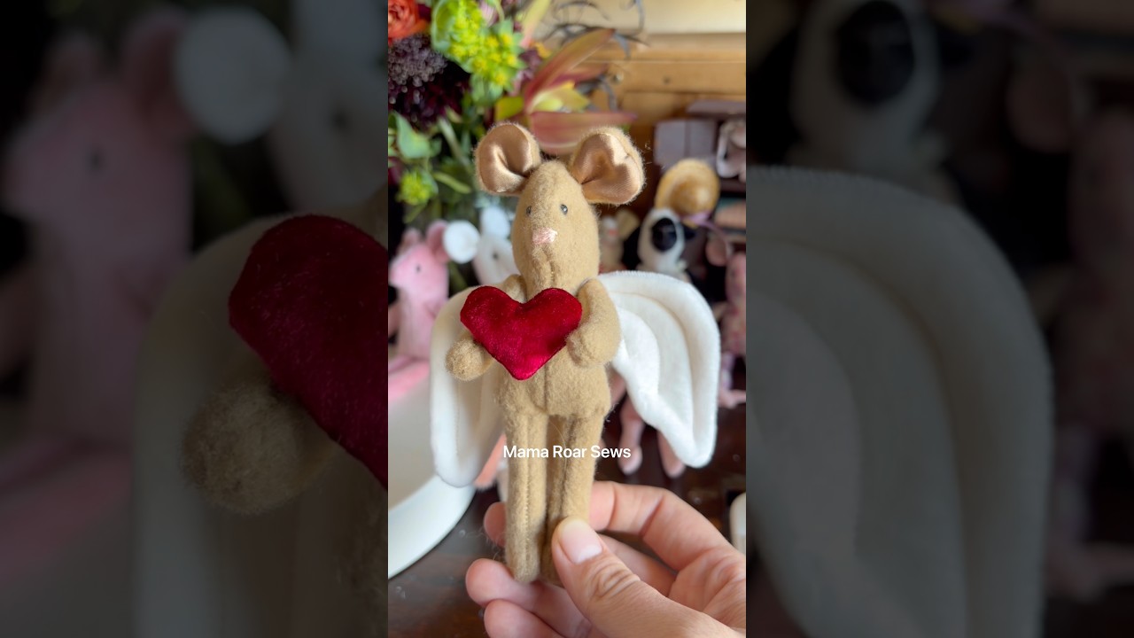 making a Cupid mouse for Valentine’s Day — sewing process