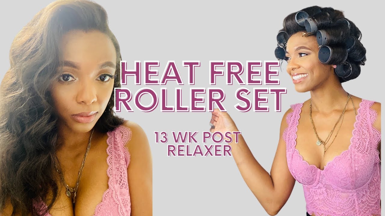 Heat-Free Roller Set on Relaxed Hair l KSTIKESDESIGNS - YouTube