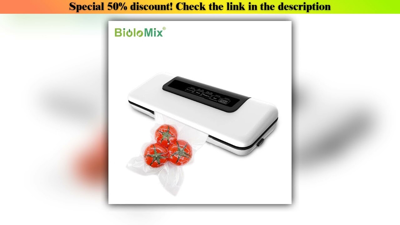 Hot Picks BioloMix Vacuum Sealer, Automatic Food Saver Machine for Food Preservation, Dry & Wet Mod