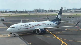 Aeromexico 737 MAX 8 Pushback - Taxi - Takeoff at Mexico City Benito Juarez International Airport  Long Takeoff Aeromexico Boeing 737 Max 8 M Xico City International Airport