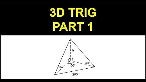 HSC Year 12 Advanced (2U) - Trigonometry 3D Trig - Part 1 - Framework for doing 3D Trig Questions