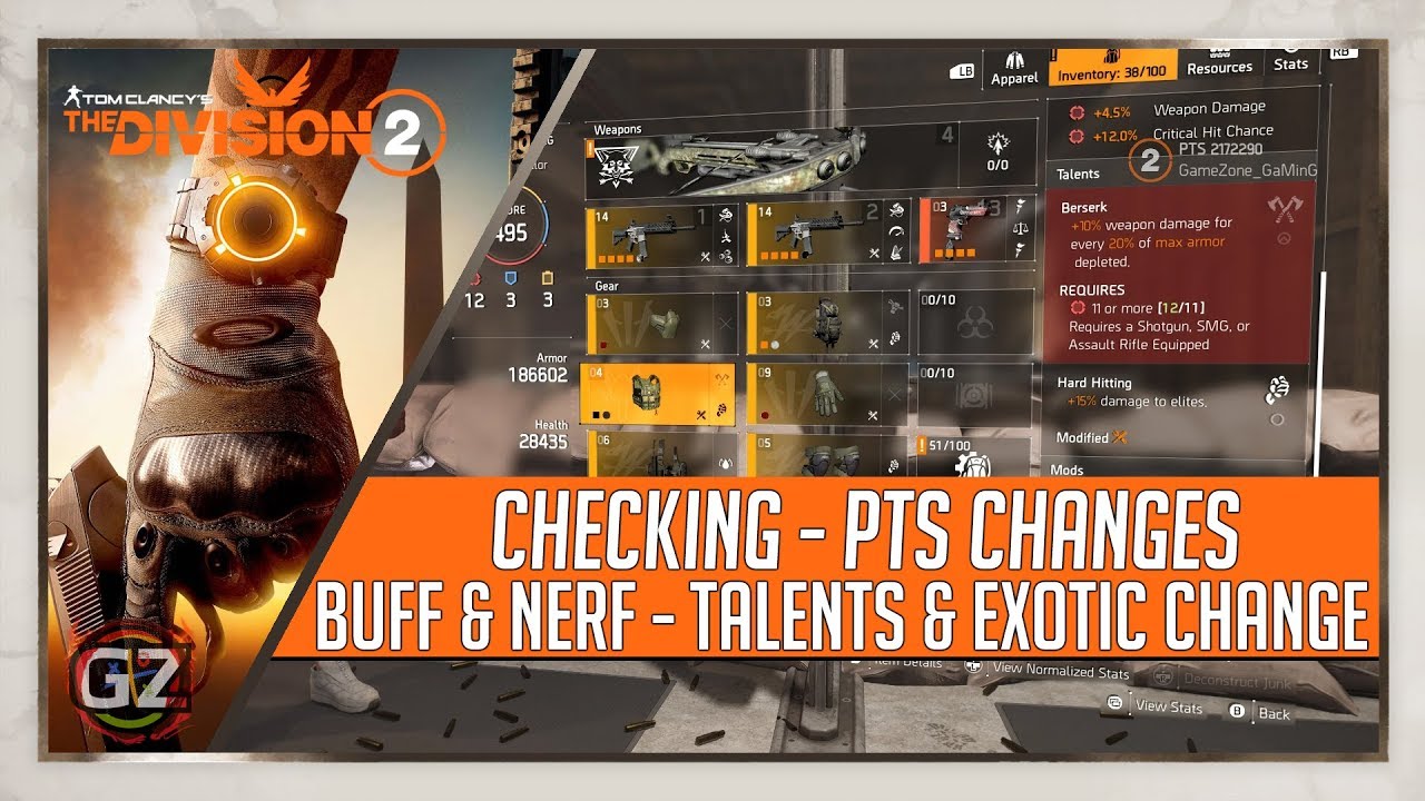 The Division 2 | PTS - Nerfs & Buffs | Talents - Changes - NPC Health & More