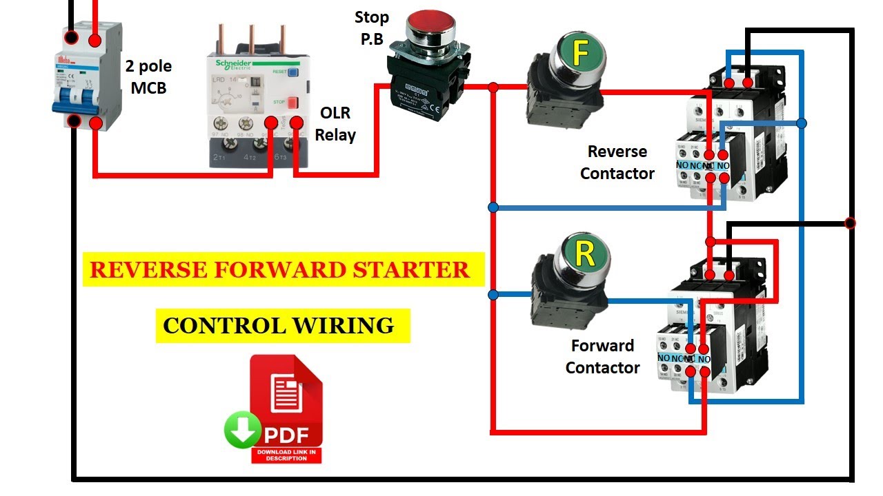 Reverse Forward Starter Control Wiring | REVERSE FORWARD Motor Control
