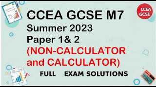 M7 June 2023 paper 1 and 2 full solutions CCEA MATHS
