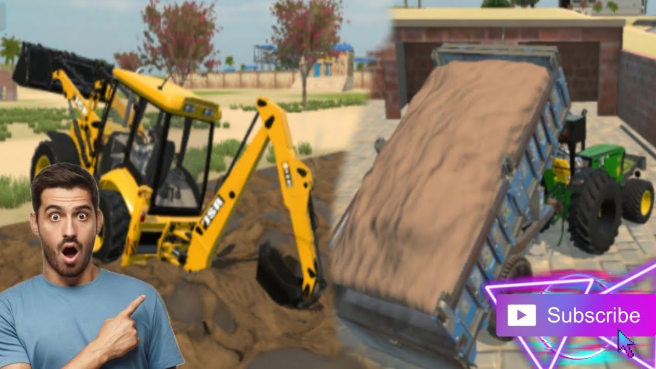 🛑आज घर पर मिट्टी लाई गई, ट्रॉली में लोडJCB SE करके से खेत से JCB 💪 TRACTOR LOADING 💯 full masti vide