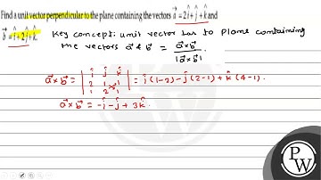 Find a unit vector perpendicular to the plane containing the vector...