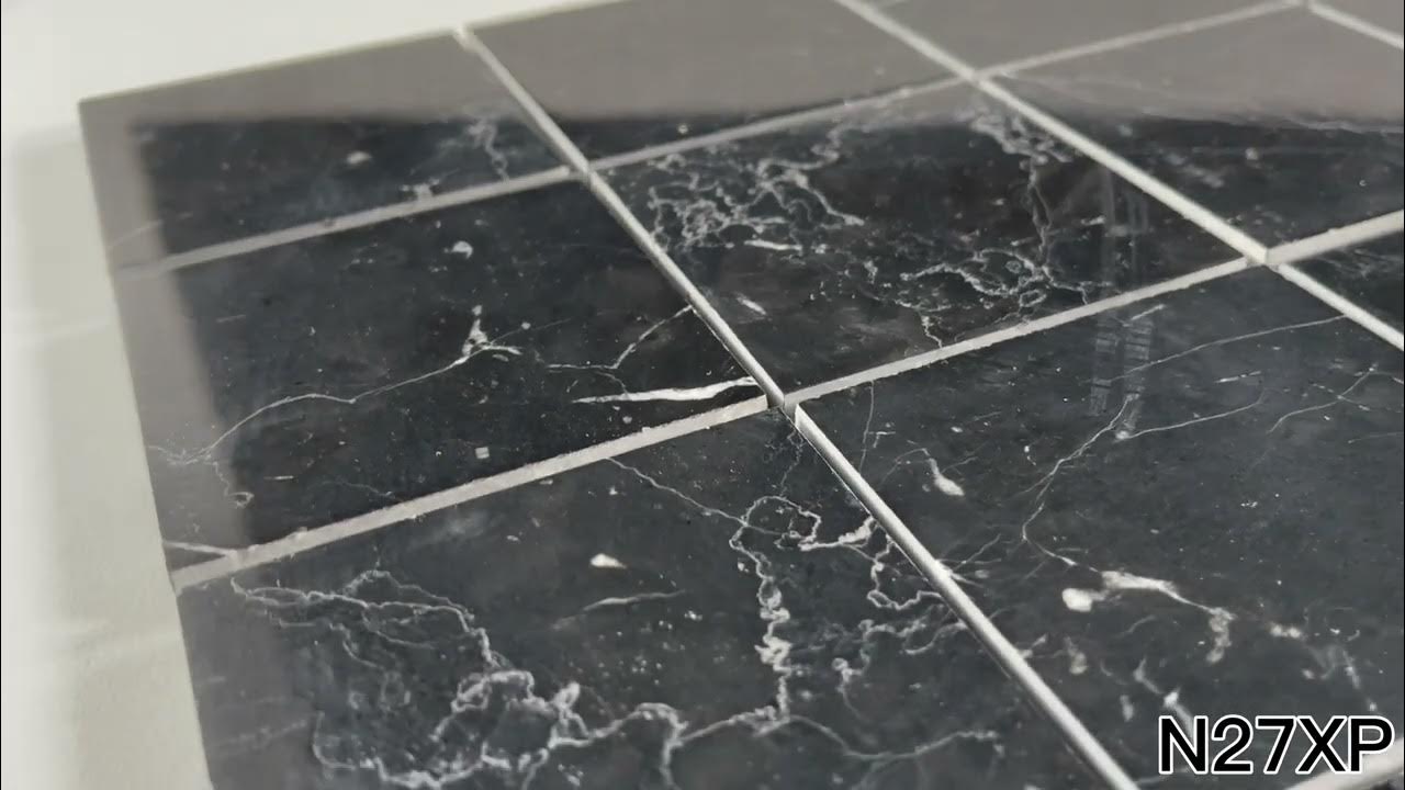 Carrara White Nero Marquina Black Marble 3x3 Checkerboard Mosaic