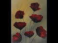 (338) How to Paint Abstract Flowers, Straw Blown Poppies Fluid Art Technique