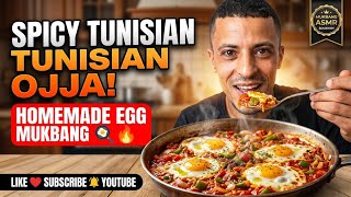 🍳🔥 Authentic Tunisian Ojja Mukbang ASMR | Spicy Homemade Egg Feast!