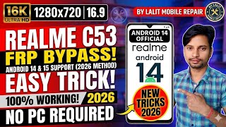  Realme C53 FRP Bypass Android 14 (2026) |Google Account Unlock No PC - 100% Working!