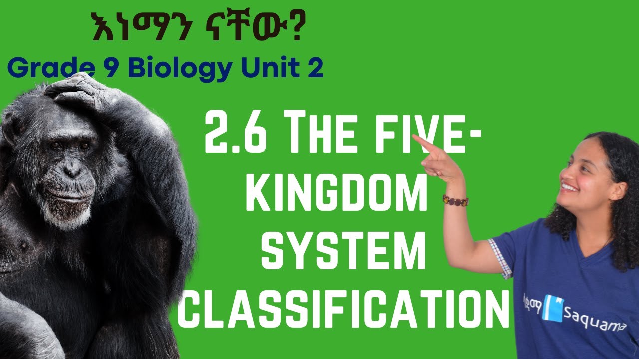 Grade 9 Biology Unit 2: 2.6 The Five Kingdom System Classification Saquama | ሳቋማ