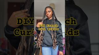 Did my own hair again. French Curl Braids are Tea #frenchcurlbraids #selfbraider #minibraids