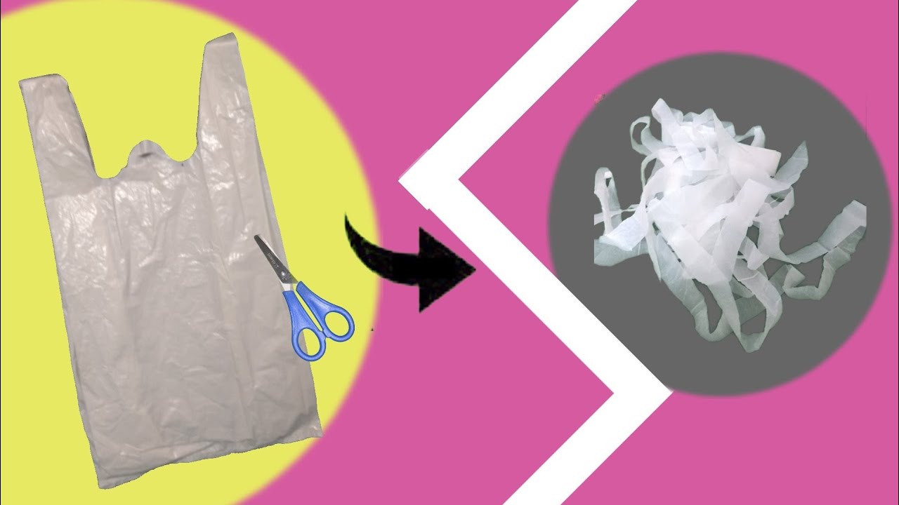 Como fazer linha de crochê com sacolas plásticas.