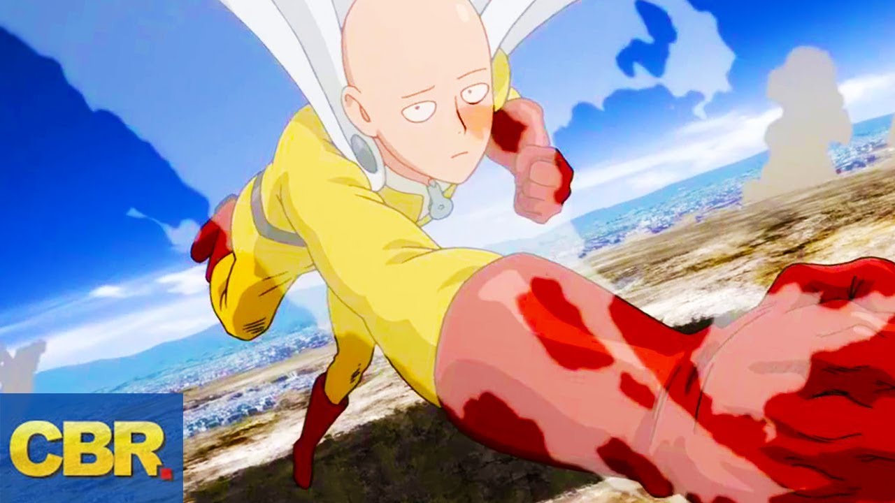 saitama punching saitama from one punch man. an