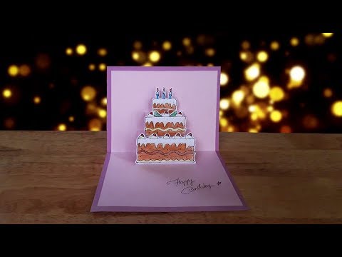 Hướng dẫn làm thiệp 3D bánh kem | Happy Birthday | Dzi's house | Foci