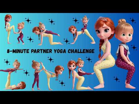 8-Minute Partner Yoga Challenge 🤸‍♀️ | Fun 2-Person Yoga Poses for Kids & Friends
