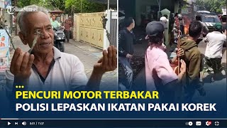 Viral Pencuri Motor Terbakar Saat Polisi Lepaskan Ikatan Pakai Korek Api