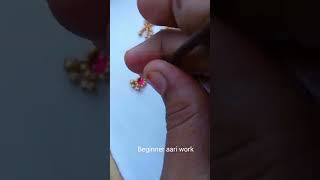 simple buttas design #beginneraariwork #aaritutorials #aariwork #viralsong#buttasdesign #beadstitch