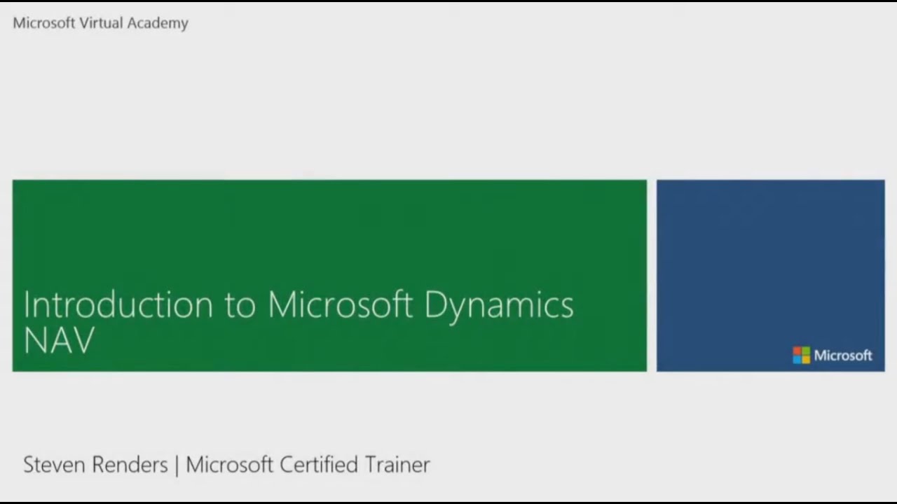 01 - Dynamics NAV as an ERP System - YouTube