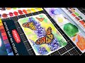 How To Paint with Inktense Pans, Are they Watercolor? Butterfly & Lavender Painting on a Postcard