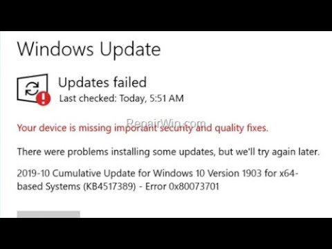 How To Fix Windows Update Failing To Install - YouTube