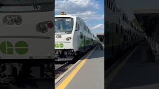 Go Train pulling into Clarkson Go #railfanning #train #railway #railroad #fun #cool #fyp #shorts