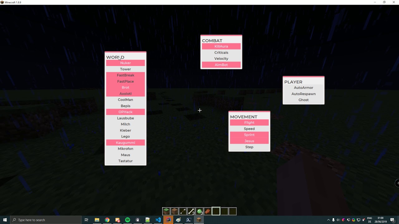 minecraft html gui rendered using servo - YouTube