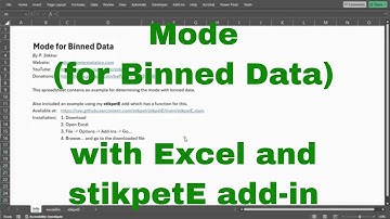 Excel - Mode for Binned Data with stikpetE