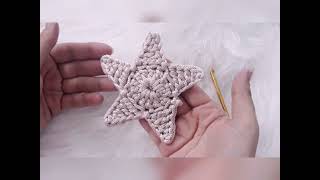 طريقة عمل نجمة خماسية كروشيه للزينة وللديكور easy crochet stars لزينة رمضان / كروشيه نجمة خماسية