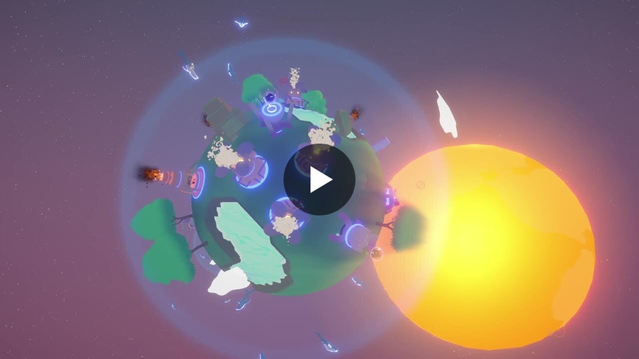 Cute and cozy planet management game 