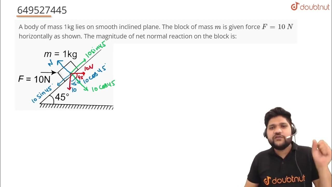 a-body-of-mass-1kg-lies-on-smooth-inclined-plane-the-block-of-mass-m