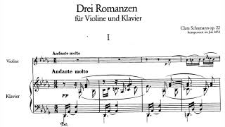Clara Schumann - Three Romances, Op. 22 (with score)