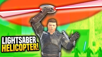 WORKING LIGHTSABER HELICOPTER IN VIRTUAL REALITY - Blades and Sorcery VR Mods (Star Wars)