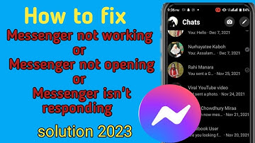 How to fix messenger not working | messenger not opening | messenger isn