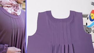 Basic styles of collar design with pin tucks for kurti cutting and stitching, Sewing tips and tricks