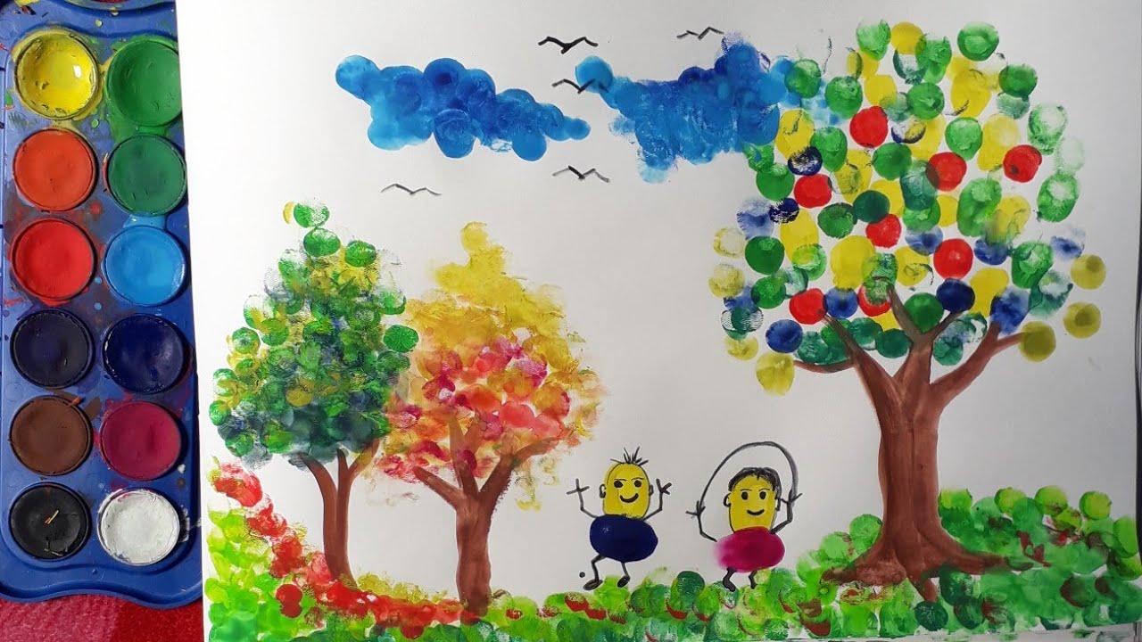 Finger painting for kids 