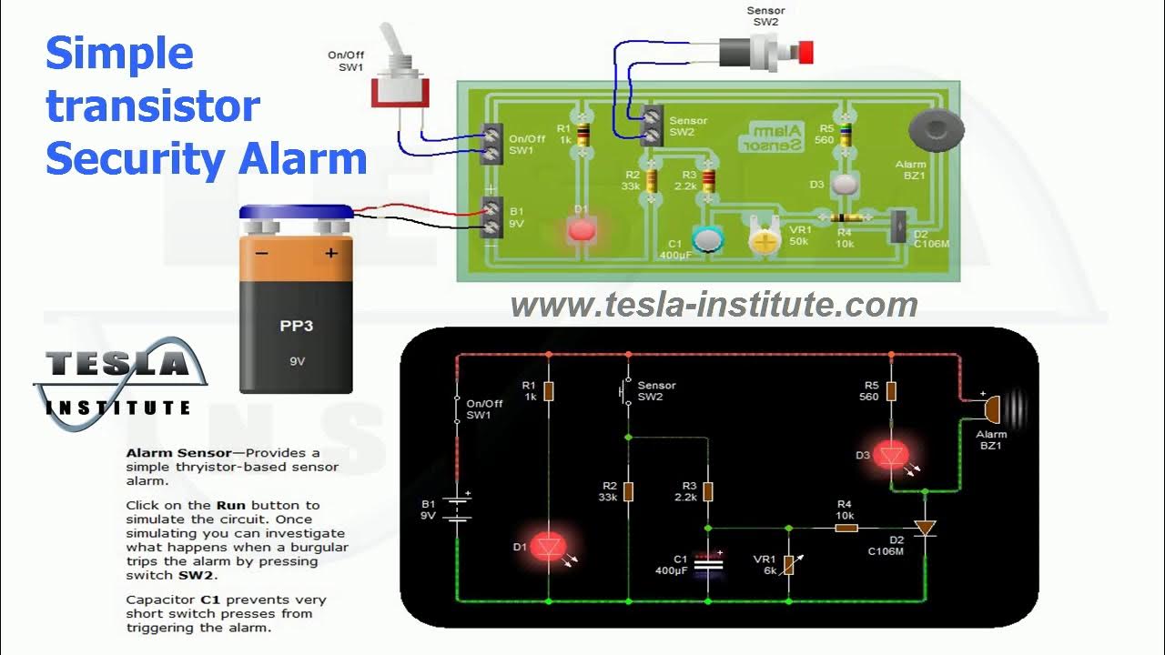Simple transistor Security Alarm circuit YouTube
