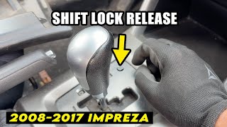 2008-2017 Subaru Impreza How to Use Shift Lock Release