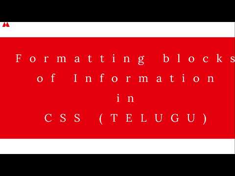 Formatting blocks of information in Telugu