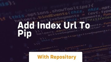 add index url to pip