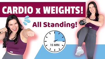 15 MIN STANDING FULL BODY WORKOUT AT HOME | Cardio + Strength, beginner friendly