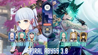 Spiral Abyss 3.8 Floor 12 - C0 Ayaka Freeze and C0 Xiao Double Geo Full Star Clear